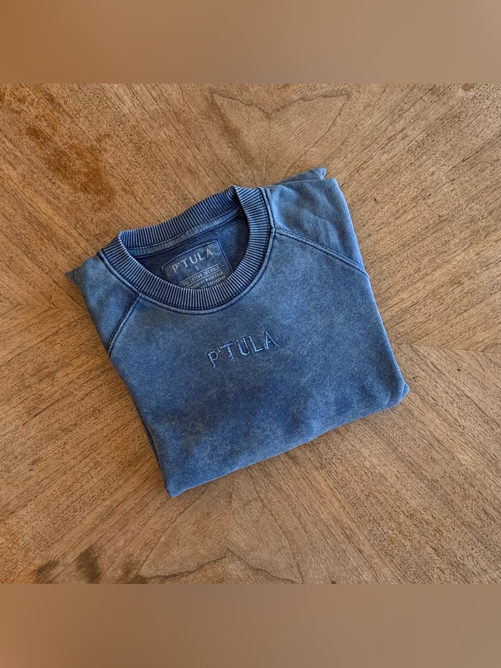 P’tula Blue Perfectly Imperfect Crew Sweatshirt